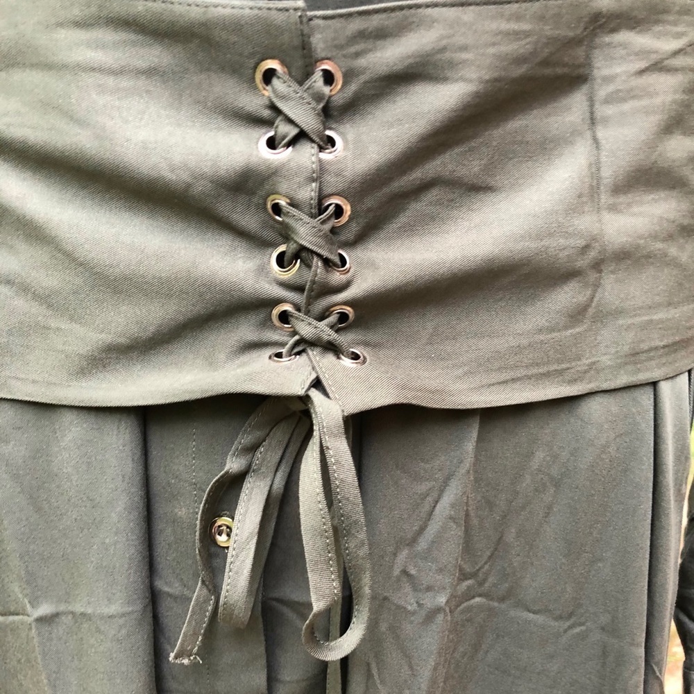 𝅺🍭NWT Verona Couture Olive Corset Belt Shirt - Picture 6 of 13